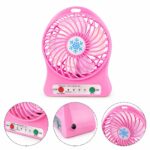 Mini Ventilador Portátil Recarregável Usb Rosa 3 Velocidades