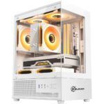 Gabinete Gamer Kalkan Hakon S/Fan S/Fonte Micro-ATX Vidro Temperado Duplo USB 3.0 Panorâmico Branco - KLK00081
