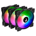Kit 3 Fans Rise Mode X ARGB 120mm Preto - RM-XLD-01-ARGB