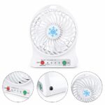 Mini Ventilador Portátil Recarregável Branco 3 Velocidades