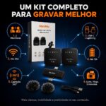 Mini Microfone Duplo Sem Fio Lapela Duplo iPhone Android - Imagem 4
