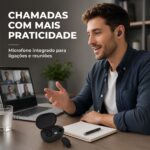 Fone De Ouvido Bluetooth 5.0 Sem Fio Com Visor Preto - Imagem 6