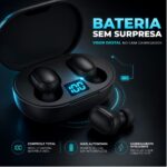 Fone De Ouvido Bluetooth 5.0 Sem Fio Com Visor Preto - Imagem 3