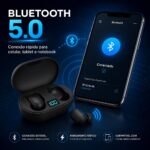 Fone De Ouvido Bluetooth 5.0 Sem Fio Com Visor Preto - Imagem 4