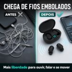 Fone De Ouvido Bluetooth 5.0 Sem Fio Com Visor Preto - Imagem 5