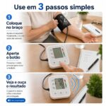 Monitor Pressão Arterial Braço Automático Com Braçadeira Voz em Português - Imagem 2