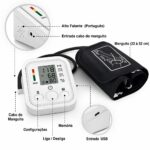 Monitor Pressão Arterial Braço Automático Com Braçadeira Voz em Português - Imagem 5
