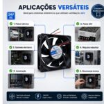 Cooler Microventilador Storm 2700 RPM  24V 80X80X25mm Preto - MVDC0007 - Imagem 6