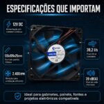 Cooler Microventilador Storm 2400 RPM 12V 120X120X25mm Preto - MVDC0004 - Imagem 6