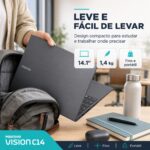 Notebook Positivo Vision C14 Lumina BA Tela 14.1" Celeron 8GB 128GB eMMC Linux Cinza - C8128AI-14 - Imagem 7