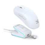 Mouse Gamer Fortrek Loyal Sem Fio 24000DPI 1000Hz Dock Carregamento Magnético Branco - 86964