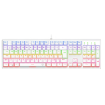 Teclado Gamer T-Dagger Rebel Mecânico Rainbow Switch Marrom USB Branco  - T-TGK328W-BR