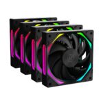 Kit 4 Fans Kalkan Halo ARGB 120mm 2200RPM Preto - KLK00019
