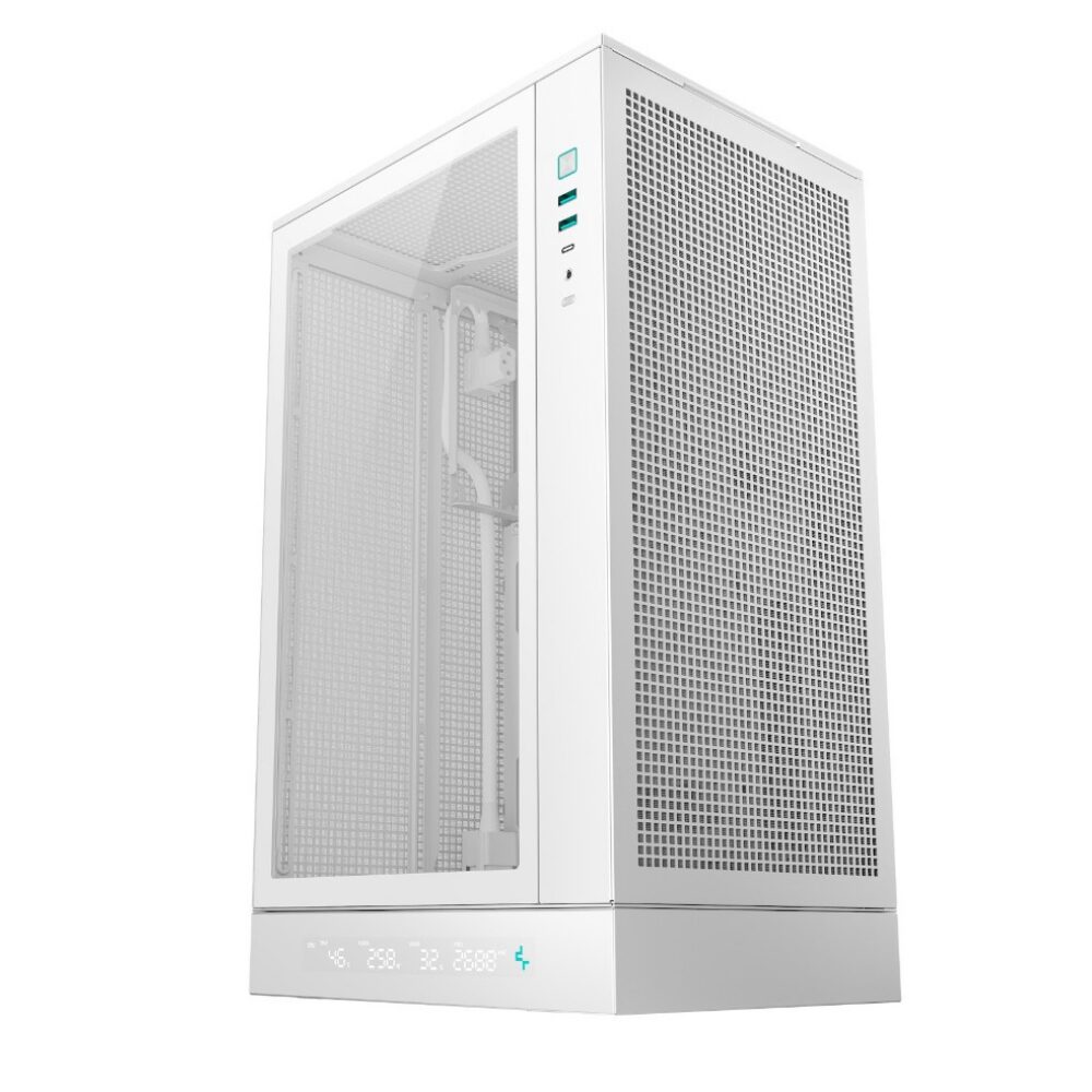 0756ce84b5aa03838f4b8072876444bd.jpg Gabinete Gamer DeepCool CH270 Vertical S/Fan Micro-ATX C/Display Branco - R-CH270 - Imagem 1