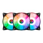 Kit 3 Fans TGT Humber ARGB 3x120mm Com Controladora Preto - TGT-HR3-BK01 - Imagem 3
