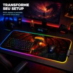 Mousepad Gamer Exbom Dragão Borda Led RGB 13 Cores 30x80cm - MP-LED3080C01 - Imagem 5