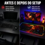 Mousepad Gamer Exbom Dragão Borda Led RGB 13 Cores 30x80cm - MP-LED3080C01 - Imagem 6
