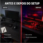 Mousepad Gamer Exbom Caveira Extragrande 70x35cm Antiderrapante Dobrável - MP-7035C32 - Imagem 2