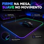 Mousepad Gamer Exbom Borda Led RGB 13 Cores 35x25cm USB Preto - MP-LED2535 - Imagem 7