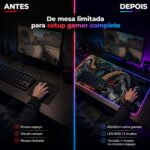 Mousepad Gamer Exbom Dragão Borda Led RGB 13 Cores 80x30cm - MP-LED3080C51 - Imagem 3