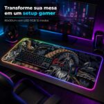 Mousepad Gamer Exbom Dragão Borda Led RGB 13 Cores 80x30cm - MP-LED3080C51 - Imagem 4