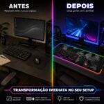 Mousepad Gamer Exbom Mapa-Múndi Borda Led RGB 13 Cores 80x30cm Preto -  MP-LED3080C28 - Imagem 8
