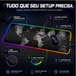 Mousepad Gamer Exbom Mapa-Múndi Borda Led RGB 13 Cores 80x30cm Preto -  MP-LED3080C28 - Imagem 7