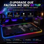 Mousepad Gamer Exbom Mapa-Múndi Borda Led RGB 13 Cores 80x30cm Preto -  MP-LED3080C28 - Imagem 2