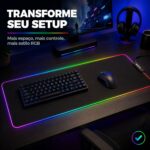 Mousepad Gamer Exbom Borda Led RGB 13 Cores 30x80cm USB Preto - MP-LED3080 - Imagem 3