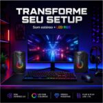 Caixa De Som Gamer Exbom Com Led USB P2 Plug E Play Preto  - CS-C54 - Imagem 2