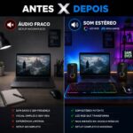 Caixa De Som Gamer Exbom Com Led USB P2 Plug E Play Preto  - CS-C54 - Imagem 8
