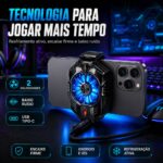 Cooler Para Celular Smartphone Exbom X20 Led Azul Dupla Velocidade Preto - Imagem 2