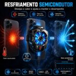 Cooler Para Celular Smartphone Exbom X20 Led Azul Dupla Velocidade Preto - Imagem 3