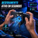 Cooler Para Celular Smartphone Exbom X20 Led Azul Dupla Velocidade Preto - Imagem 6