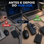 Hub USB 3.0 4 Em 1 Exbom 4 Portas Com Switch e Led 5Gbps Botões On/Off - UH-314S - Imagem 6