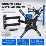 Suporte Articulado Para TV Exbom 26 a 55" Universal P/ Parede Até 360° - SPTV-E330 - Imagem 6