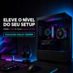 Kit 2 Fans Kalkan Halo ARGB 120mm 2200RPM Preto - KLK00019 - Imagem 5