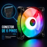 Kit 7 Fans TGT Humber ARGB 7x120mm Com Controladora Preto - TGT-HR7-BK01 - Imagem 6