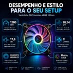 Kit 8 Fans TGT Humber ARGB 8x120mm Com Controladora Preto - TGT-HR8-BK01 - Imagem 7