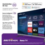 Smart TV 32" HD Britânia B32KRA DLED Roku TV Tela Plana Wi-Fi Dolby Audio VA - Imagem 5