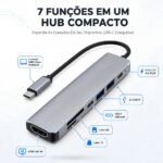 Hub USB-C 7 em 1 4K HDMI SD/TF PD 100W Windows IOS Mac Android - Imagem 2