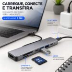 Hub USB-C 7 em 1 4K HDMI SD/TF PD 100W Windows IOS Mac Android - Imagem 3