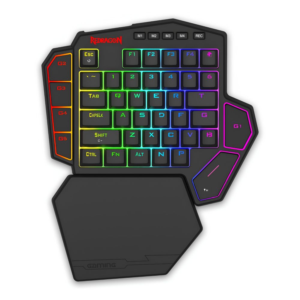 1c5b8609e8dfa3c9c016fa7928564f04.jpg Teclado Gamer Redragon Diti One Hand RGB Switche UltraMag Magnético Preto - K585RGB-M - Imagem 1