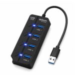 Hub USB 3.0 4 Em 1 Exbom 4 Portas Com Switch e Led 5Gbps Botões On/Off - UH-314S
