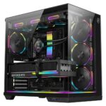 Gabinete Gamer Kalkan Skye RGB S/Fan S/Fonte Aquário ATX USB 3.0 Preto - KLK00042