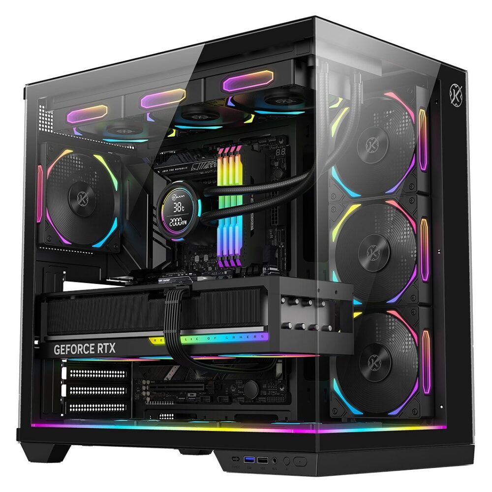 3808ff5147d6491b3b4419c7ab3fc895.jpg Gabinete Gamer Kalkan Skye RGB S/Fan S/Fonte Aquário ATX USB 3.0 Preto - KLK00042 - Imagem 1
