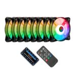 Kit 8 Fans TGT Humber ARGB 8x120mm Com Controladora Preto - TGT-HR8-BK01