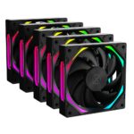 Kit 5 Fans Kalkan Halo ARGB 120mm 2200RPM Preto - KLK00019