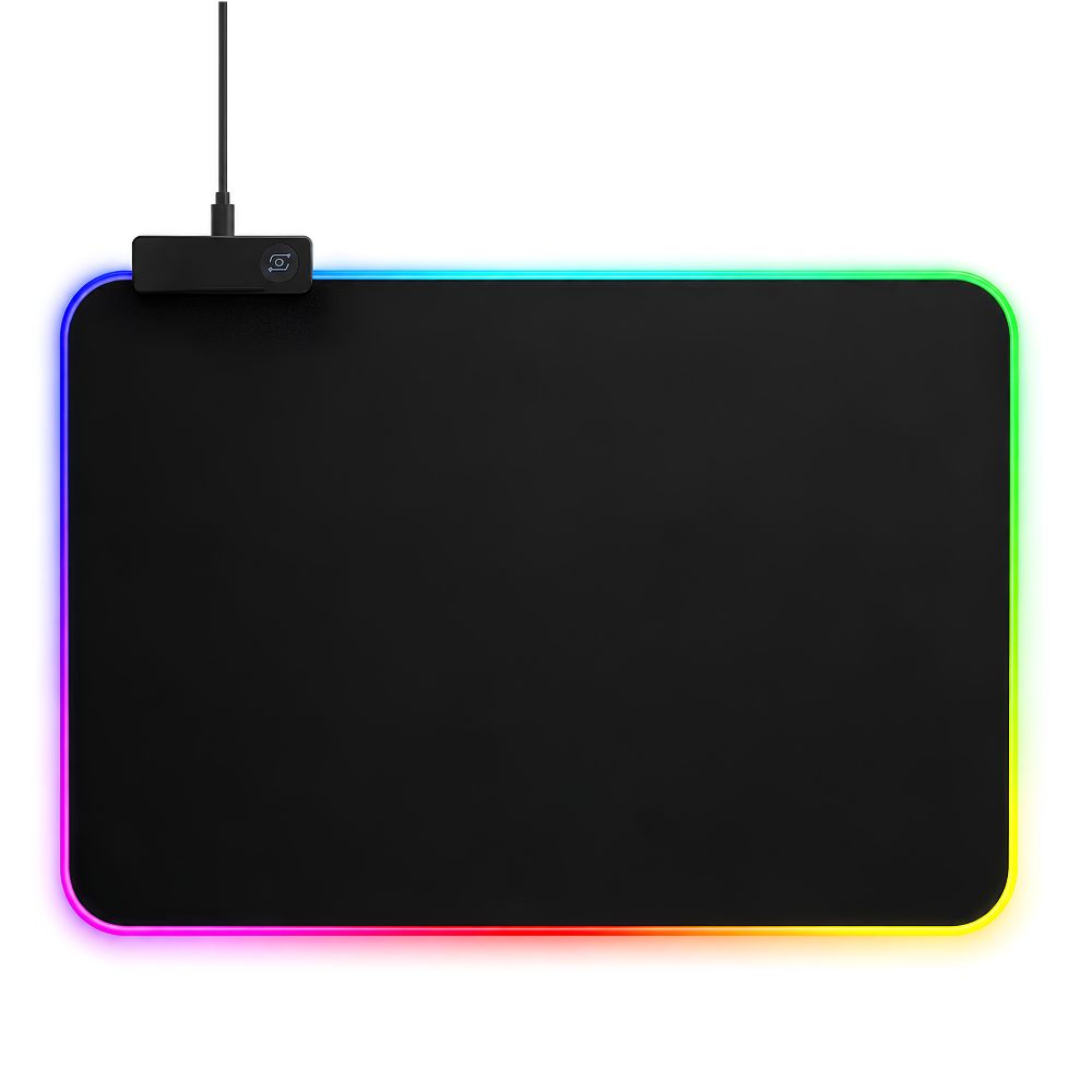 8d6ebe0c24f484bb719b5c3f3ed09c4d.jpg Mousepad Gamer Exbom Borda Led RGB 13 Cores 35x25cm USB Preto - MP-LED2535 - Imagem 1