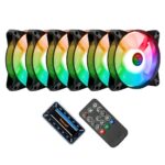 Kit 6 Fans TGT Humber ARGB 6x120mm Com Controladora Preto - TGT-HR6-BK01
